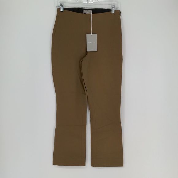 Everlane Women's The Kick Crop Work Pant Size 4 Olive Green Side Zip Bootcut - Picture 1 of 15